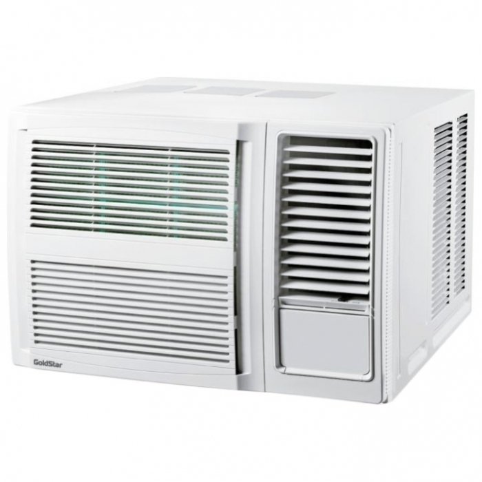 Оконный кондиционер GoldStar GSJC12-NM1A Оконный кондиционер GoldStar GSJC12-NM1A3-5 кВт<br>Для создания приятного, комфортного климата в помещении отличным решением станет оконный кондиционер GoldStar GSJC12-NM1A. Этот компактный прибор устанавливается в оконном проеме и на зимний период при необходимости может легко демонтироваться. Данная модель способна самостоятельно охладить воздух в помещении до 35-37 квадратных метров. Режим приточной вентиляции совместно с эффективным волновым воздушным фильтром позволят сохранять воздух в Вашей комнате свежим, чистым и здоровым. <br>Особенности мобильного кондиционера GoldStar GSJC12-NM1A:<br><br>Долговечность благодаря простоте конструкции<br>Режим осушения<br>Режим вентиляции<br>Подача воздуха в 4-х направлениях<br>Высокоэффективный экранный волновой воздушный фильтр<br>Экологически безопасный фреон R 410A<br>Автоматический выбор режима работы<br>Функцияция авторестарта<br>Функцияция самодиагностики<br>Подмес свежего воздуха<br>Ночной режим<br>Таймер<br><br>Оконный кондиционер GoldStar представляет собой моноблочную конструкцию, внутри которой собраны все его составляющие компоненты. То есть, и наружный, и внутренний блоки объединены в одном корпусе и представлены одним моноблочным оборудованием. Это значительно упрощает монтаж прибора, поскольку не нужно отдельно устанавливать внешний и внутренние блоки достаточно просто подобрать удобное место для установки этого кондиционера таким образом, чтобы одна часть корпуса выходила на улицу, а другая в помещение. Это может быть как окно, так и специально предусмотренное для его установки отверстие в стене в этом случае главным требованием будет небольшая толщина стены не более 15-20 см.<br>Охлажденный воздух кондиционер подает во всех направлениях, создавая мягкий и равномерный обдув, не оставляя зон с горячим воздухом.<br>Волновой экранный фильтр, установленный в этом кондиционере, обеспечивает надежную защиту не только от пыли, но и от плесени, бактерий и разного рода аллергенов, благодаря чему Вы сможете наслаждаться чистейшим и свежим воздухом. Каждые 5-8 месяцев экранный фильтр желательно снимать и промывать под проточной водой. После того, как Вы тщательно промыли фильтр, его следует хорошо просушить и установить на место.<br><br>Страна: Китай<br>Охлаждение, кВт: 3,5<br>Обогрев, кВт: Нет<br>Площадь, м?: 35<br>Инверторное управление мощностью: Нет<br>Поток воздуха мsup3; ч: 480<br>Потребляемая мощность охлаждения, Квт: 1,27<br>Потребляемая мощность обогрева, Квт: Нет<br>Осушение, л/час: None<br>Уровень шума, Дба: 46<br>Хладагент: R410A<br>Габариты ВхШхГ, мм: 375х560х618<br>Вес, Кг: 48<br>Фильтры тонкой очистки воздуха: Нет<br>Сенсор движения: Нет<br>Режим приточной вентиляции: Есть<br>Режимы работы: Холод<br>Гарантия: 1 год<br>Ширина мм: 560<br>Высота мм: 375<br>Глубина мм: 618