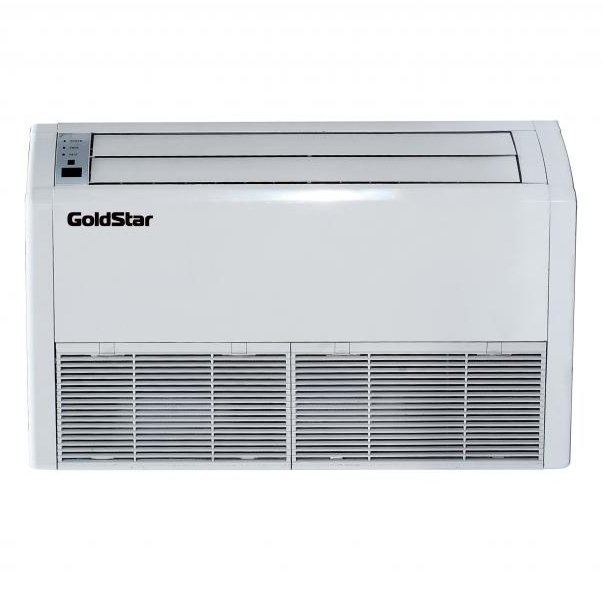 Напольно-потолочный кондиционер GoldStar GSTH24-NK1BI/GSUH24-NK1AO Напольно-потолочный кондиционер GoldStar GSTH24-NK1BI/GSUH24-NK1AO7.0 кВт - 24 BTU<br>Высокоэффективный кондиционер модели Goldstar (Голдстар) GSTH24-NK1BI/GSUH24-NK1AO позволит поддерживать в обслуживаемом помещении комфортные климатические условия с минимальными затратами. Представленная модель имеет конструкцию, подходящую для универсального монтажа у стены внизу, либо на потолке. Кондиционер такого типа отлично послужит в нестандартных и сложных помещениях.<br>Особенности и преимущества кондиционеров Goldstar представленной серии:<br><br>Плавный пуск. Функция Плавный пуск защищает электронные компоненты кондиционера от перепадов напряжения.<br>Эффективный тепловой насос. Кондиционер эффективно обогревает помещение при температуре окружающей среды до 7оC.<br>Охлаждение при отрицательной температуре. В стандартную комплектацию кондиционеров серии Universal входит зимний комплект , позволяющий им работать в режиме охлаждения при температуре на улице до -10оC (кроме моделей производительностью 60000 БТЕ)<br><br>Полупромышленные кондиционеры от Goldstar серии Universal идеально подходят для использования в российском климате и могут эффективно и безопасно работать в течение всего года. В представленной серии представлены высокомощные внутренние блоки трех типов, каждый из которых подходит для подключения к совпадающему по производительности наружному блоку. <br><br>Страна: Китай<br>Охлаждение, кВт: 7.0<br>Обогрев, кВт: 7.7<br>Воздухообмен, мsup3;/ч: 1250<br>Осушение, л/час: None<br>Уровень шума внеш/внутр.б., Дба: 59/40<br>Габариты внут. блока, ВШГ: 225x1220x700<br>Габариты внеш. блока ВШГ: 695x1018x412<br>Вес внеш. блока, Кг: 64<br>Вес внутр. блока, Кг: 33<br>Режимы работы: Холод / тепло<br>Площадь, м?: 70<br>Режим приточной вентиляции: Нет<br>Компрессор: Не инвертор<br>Сенсор движения: Нет<br>Фильтры тонкой очистки воздуха: Нет<br>Гарантия: 3 года
