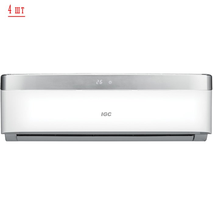 Мульти сплит система IGC RAM4-36UNH/RAK-09NH solo*4шт Мульти сплит система IGC RAM4-36UNH/RAK-09NH solo*4шт4 комнаты<br>Мульти сплит-система IGC RAM4-36UNH/RAK-09NH solo*4шт представляет собой передовой кондиционер, оснащенный одним внешним и четырьмя внутренними блоками, расположение последних предполагается внутри различных помещений в пределах городской квартиры, индивидуального загородного дома или отеля. Данное оборудование позволит создать комфортные климатические условия, что благоприятно повлияет на самочувствие жильцов.<br>Особенности и преимущества мульти сплит-систем IGC<br><br>Компрессор GMCC.<br>Класс энергоэффективности: А .<br>I Класс электрозащиты.<br>Степень защиты: IPX4.<br>Антикоррозийное покрытие теплообменника наружного блока.<br>Низкий уровень шума.<br>Компактные размеры.<br>Технологичный монтаж.<br>Функция горячего запуска.<br>Режим комфортного сна.<br>Суточный программируемый таймер.<br>Режим форсированного охлаждения.<br>Эргономичный пульт дистанционного управления.<br>Функция самодиагностики.<br>Функция автоматического перезапуска.<br>Моющийся воздушный фильтр.<br>Регулировка скорости вращения вентилятора.<br>Режим осушения.<br>Озонобезопасный хладагент.<br><br>Если ваша квартира, индивидуальный дом, загородное жилище или коттедж нуждаются в кондиционировании воздуха, в создании и поддержании благоприятного климатического режима внутри бытовых помещений, то идеальным решением станет установка мульти сплит-системы IGC серии Freematch. В обширный модельный ряд входят внешние и внутренние блоки различного типа, что позволит подключить к работе сразу несколько кондиционеров.<br><br>Страна: Великобритания<br>Охлаждение вн.блока,кВт: 2,65 x4<br>Производитель: Китай<br>Обогрев вн.блока, кВт: 2,9 x4<br>Площадь вн.блока, м?: 25 x4<br>Компрессор: Инвертор<br>Площадь, м?: 100<br>Режим работы: холод/тепло<br>Охлаждение,кВт: 10,6<br>Горизонтальная регулировка потока: Нет<br>Уровень шума, дБа: 60<br>Обогрев, кВт: 11,6<br>Уровень шума, дБа: 22<br>Габариты ВхШхГ, см: 84x95x34<br>Потребление при охлаждении, кВт: 3,1<br>Габариты ВхШхГ, см: 25x75x19 x4<br>Потребление при обогреве, кВт: 3,0<br>Охлаждающая способность, тыс btu: 36<br>Вес, кг: 67<br>Вес, кг: 32<br>Диапазон t на охлаждение, С: +7...+43<br>Диапазон t на обогрев, С: 10...+21<br>Хладагент: R410A<br>Max 931; длина трасс, м : 60<br>Макс. длина трассы 1го блока, м: 15<br>Max колво комнат: 4<br>Max расход воздуха, м3/час: 520<br>диаметр газовой трубы, дюйм: 3/8<br>диаметр жидкостной трубы, дюйм: 1/4<br>Фильтр тонкой очистки: Нет<br>Плазменный фильтр: Нет<br>Предварительный фильтр: Нет<br>Ионизатор воздуха: Да<br>Самоочистка внут блока: Нет<br>Катехиновый фильтр: Да<br>Антибактериальный фильтр: Да<br>Подмес свежего воздуха: Нет<br>Авторестарт: Да<br>Самодиагностика: Нет<br>Непрерывное движение заслонок: Да<br>Теплый пуск: Нет<br>Пульт Д/У: Да<br>Дисплей: Да<br>Ночной режим: Да<br>Авто режим: Да<br>Сенсор движения: Нет<br>Напряжение, В: 220 В<br>Сила тока, А: 14,5 / 14<br>Гарантия: 3 года<br>Ширина мм: 950<br>Высота мм: 840<br>Глубина мм: 340