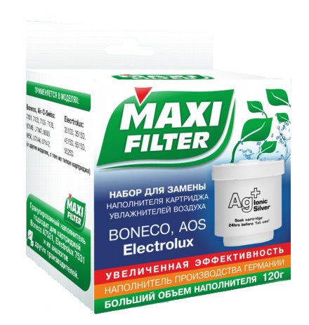 Набор Maxi Filter для замены наполнителя фильтров-картриджей Набор Maxi Filter для замены наполнителя фильтров-картриджейАксессуары<br>Для обслуживания ультразвукового воздухоувлажнителя от таких известных марок, как Electrolux, Boneco и AOS предлагаем приобрести MAXI FILTER Набор. Комплект состоит из специального стакана, пробки и наполнителя, изготовленного на основе ионообменной смолы. Изделие предназначено для одного наполнения картриджа.<br>Если у вас дома есть увлажнитель, очиститель или мойка воздуха, то вам обязательно стоит задуматься о приобретении аксессуара для ухода за данным оборудованием. Предлагаем серию средств от отечественной марки MAXI FILTER, где вы найдёте только качественную продукцию по доступной стоимости. <br><br>Страна: Россия<br>Запах: Нет<br>Вес, кг: 1<br>ГабаритыВШГ, мм: None