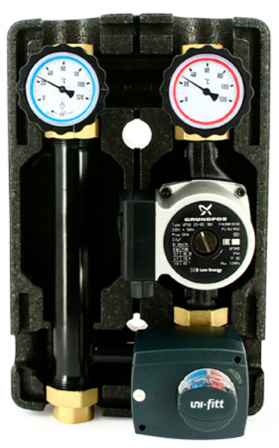 Насосная группа Uni-fitt, Uni-fitt DN25, с 3-х ход. клапаном и сервоприводом, Grundfos UPSO 25-65
Насосная группа Uni-fitt, Uni-fitt DN25, с 3-х ход. клапаном и сервоприводом, Grundfos UPSO 25-65