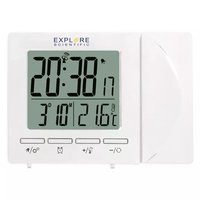 Проекционные часы с будильником Explore Scientific С проектором и термометром, белые