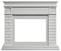 Угловой широкий портал Firelight Bricks 25U (угловой) камень белый, белая эмаль