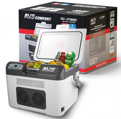 Термоэлектрический автохолодильник AVS CC-27WBC(программное цифровое управление, USB-порт) 27л 12V/24V/220V фото #2