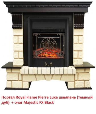 Классический портал для камина Royal Flame Pierre Luxe шампань под классический очаг (Темный дуб) фото #2