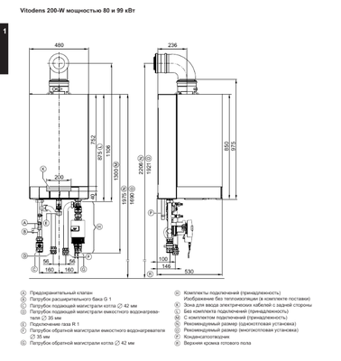 Настенный газовый котел 100 кВт Viessmann Vitodens 200-W (B2HAK09/B2HA879/B2HA244) фото #5