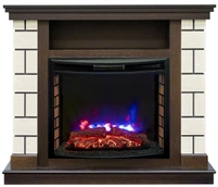Электрокамин с широким очагом 2D Real-Flame Salerno 25.5 AO-215 с очагом QUEEN 25.5