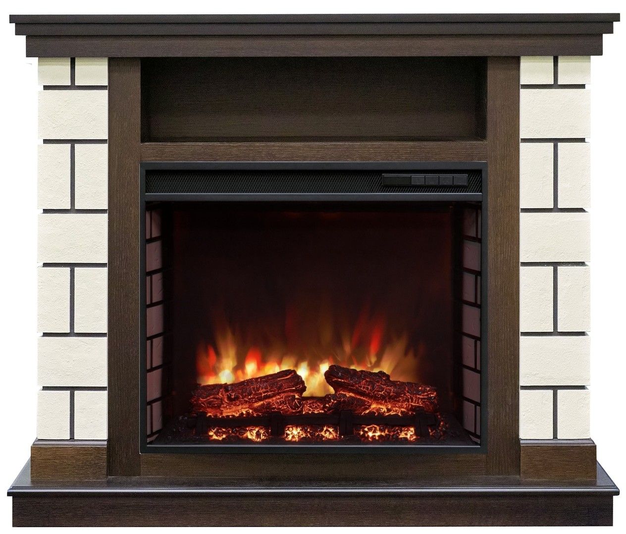 Электрокамин с широким очагом 2D Real-Flame Salerno 25.5 AO-215 с очагом RICH 25.5