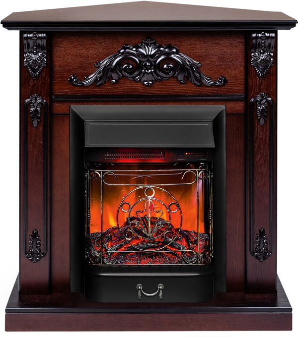 Электрокамин с классическим очагом 2D Real-Flame ANITA CORNER STD AO-215 с очагом MAJESTIC LUX BL RC