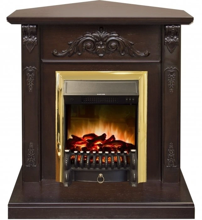 Электрокамин с классическим очагом 2D Real-Flame Anita corner AO-215 с очагом FOBOS LUX BL