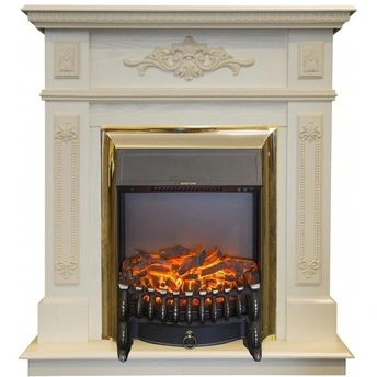 Электрокамин с классическим очагом 2D Real-Flame Lilian STD/EUG WT-F617 с очагом FOBOS LUX BL светлый