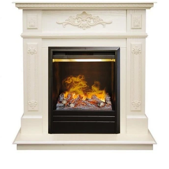 Электрокамин с классическим очагом 3D Real-Flame Lilian STD/EUG WT-F617 с очагом 3D Olympic с подсветкой