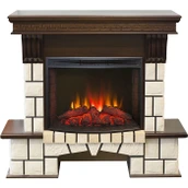 Электрокамин с широким очагом 2D Real-Flame Stone 25/25,5 AO-217 с очагом Evrika 25,5 LED шпон