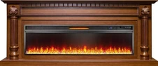 Линейный электрокамин Royal Flame Edinburg 60 (темный орех) с очагом Vision 60 LOG LED