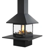 Готовый дровяной каминокомплект TRAFORART VULCANO CENTRAL со стеклом полка керамика