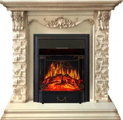 Электрокамин с классическим очагом 2D Royal Flame Adriana c очагом Majestic FX Brass