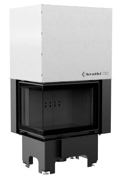 Угловая левая дровяная топка Kratki VNL/810/410 черная футеровка