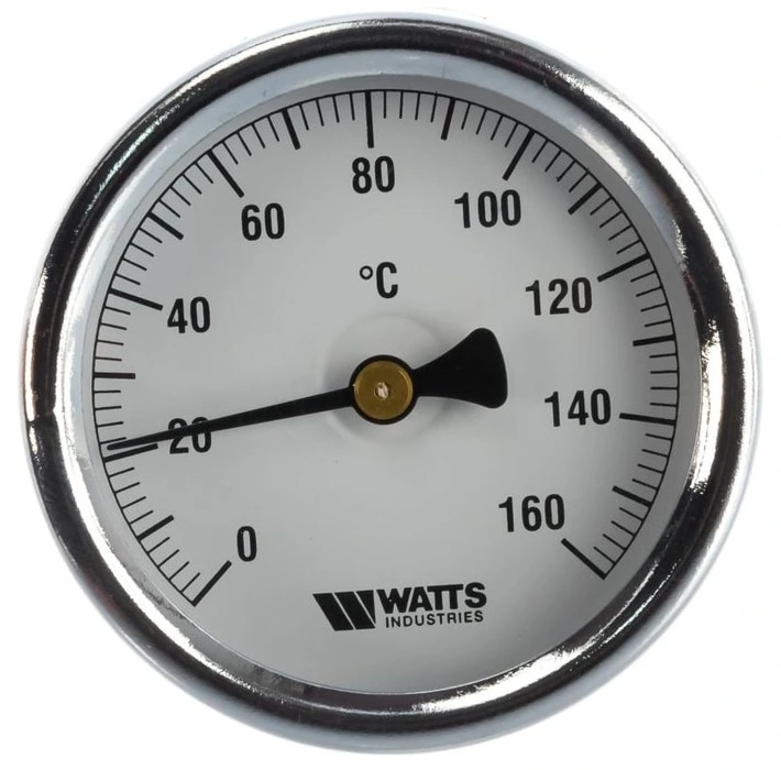 Термометр биметаллический с погружной гильзой Watts F+R801 (T) 100/100 (1/2",160"С)