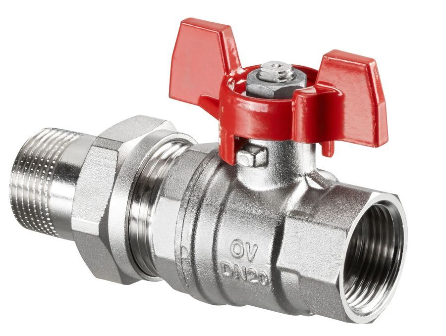 Шаровый кран Oventrop Optibal, DN-20, 3/4", НВ, PN, бар-16, ручка-бабочка