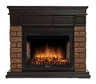Электрокамин с широким очагом 2D Electrolux EFP/P-2520LS с порталом Firelight Bricks Wood 25 камень корич., шпон тем. дуб