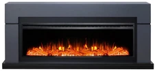 Линейный электрокамин Elekam Pulsar 60 с порталом Filato эмаль графит грей