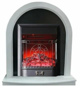 Электрокамин с классическим очагом 2D InterFlame Джойс белый с очагом Majestic LUX/BLACK