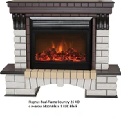 Электрокамин с широким очагом 2D Real-Flame Country 26 АО-215 + MOONBLAZE DELUXE BL декоративный