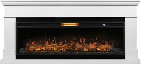 Линейный электрокамин Royal Thermo Aurora RTFP/P-AR60LS с порталом Firelight California 60 W, белый