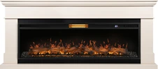 Линейный электрокамин Royal Thermo Aurora RTFP/P-AR60LS с порталом Firelight California 60 IV, молочный
