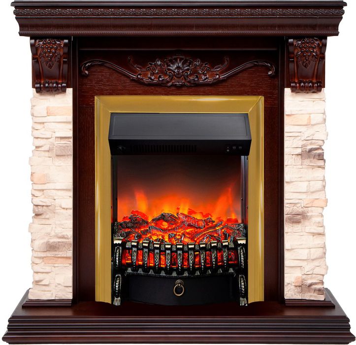 Электрокамин с широким очагом 3D Real-Flame PATRICIA STD NT-317 с очагом FOBOS LUX BL