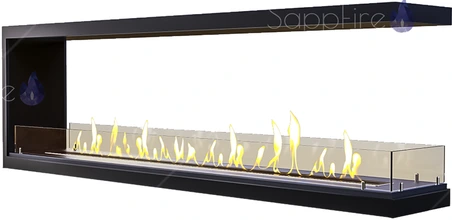 Настенный биокамин Sappfire торцевой сквозной очаг 1300
