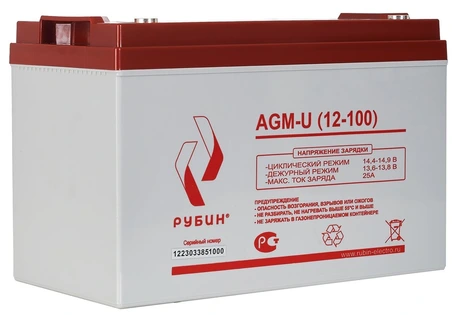 Аксессуар для отопления РУБИН USB 12V 100Ah AGM (30.5kg)