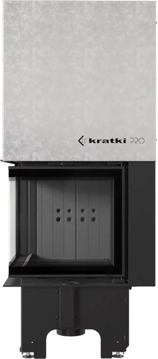 Угловая левая дровяная топка Kratki VNL/480/480 черная футеровка PRO