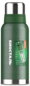 Термос Biostal Охота (1 литр), 2 чашки, с ситечком, зеленый (NBR-1000Z-G)