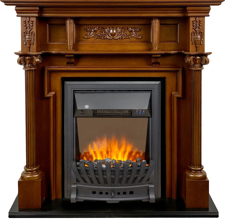 Электрокамин с классическим очагом 2D Royal Flame Oxford с очагом Aspen Black