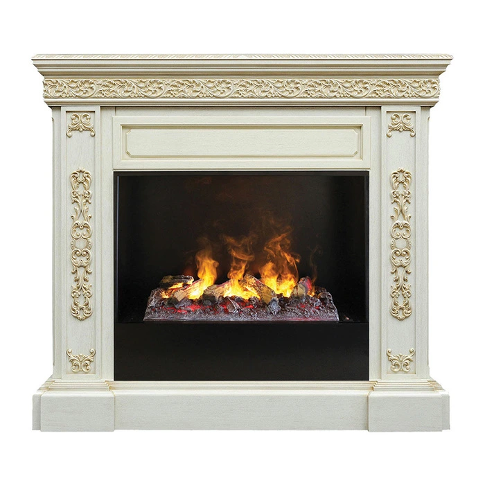 Электрокамин с широким очагом 3D Real-Flame Ekaterina 26 WT-659G с очагом 3D CASSETTE 630 Black Panel