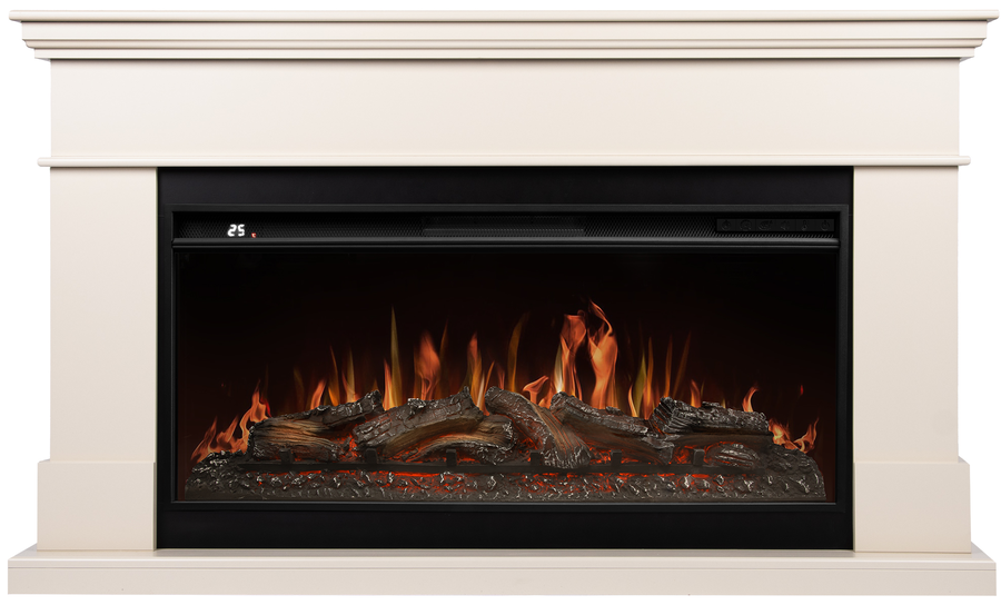 Электрокамин с широким очагом 2D Royal Thermo Aurora RTFP/P-AR40LS, портал California 40, молочный