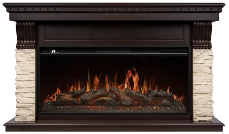 Электрокамин с широким очагом 2D Royal Thermo Aurora RTFP/P-AR40LS, портал Michigan 40, кам. мол., шп. тем