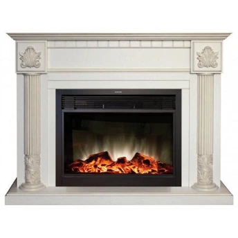 Электрокамин с широким очагом 2D Real-Flame Imperia 33/26 WT-519G с очагом MOONBLAZE DELUXE BL