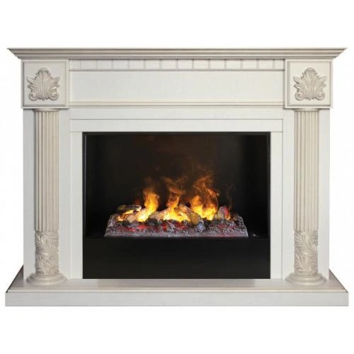 Электрокамин с широким очагом 3D Real-Flame Imperia 33/26 WT-519G с очагом 3D CASSETTE 630 Black Panel