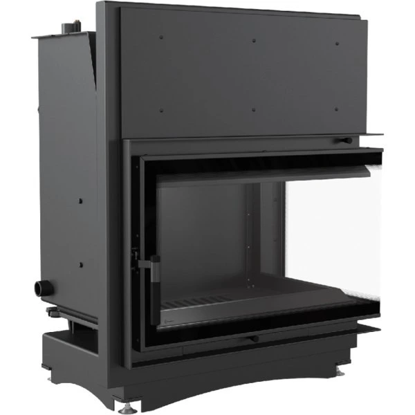 Угловая правая дровяная топка Kratki ZUZIA/PW/BP/19/BS/W/DECO (угловое стекло справа)