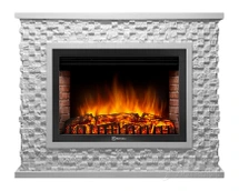 Электрокамин с широким очагом 2D Electrolux EFP/P-3320RLS с порталом Firelight Quadro 30 песчаник античный белый/белая эмаль