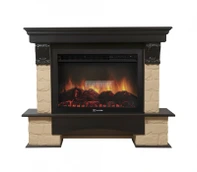 Электрокамин с широким очагом 2D Electrolux EFP/P-3020LS с порталом Firelight Forte 30S камень бежевый, венге