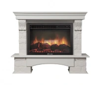 Электрокамин с широким очагом 2D Electrolux EFP/P-3020LS с порталом Firelight Forte 30S белый, беленый дуб