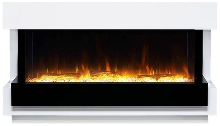 Линейный электрокамин Royal Flame Cube Белый с черным с очагом Astra 50