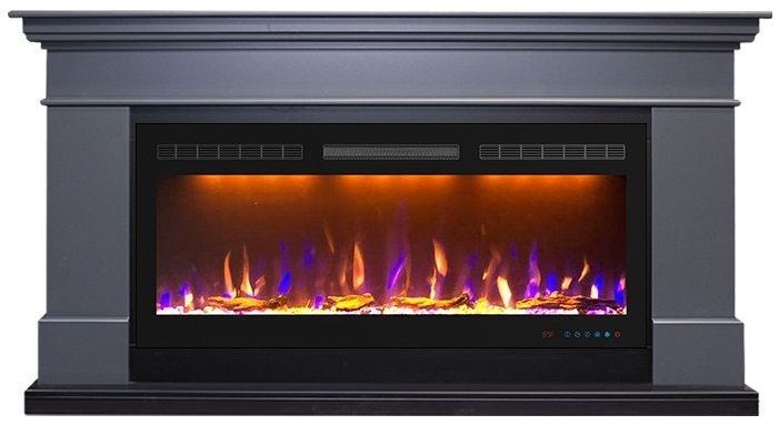 Электрокамин с широким очагом 2D Royal Flame California Graphite Grey (серый графит) с очагом Crystal 40 RF