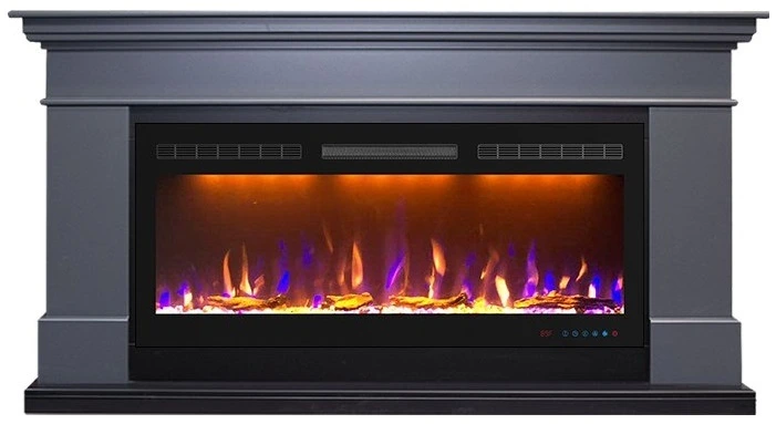 Электрокамин с широким очагом 2D Royal Flame California Graphite Grey (серый графит) с очагом Crystal 40 RF