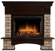 Электрокамин с широким очагом 2D Electrolux EFP/P-2520LS с порталом Firelight Forte Wood 25 камень коричневый, шпон темный дуб