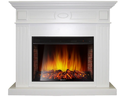 Электрокамин с широким очагом 2D Electrolux EFP/P-3320RLS с порталом Firelight Bianco 30 белый