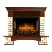 Электрокамин с широким очагом 2D Electrolux EFP/P-2720RLS с порталом Firelight Forte Wood 25 U (угловой) камень коричневый, шпон темный дуб